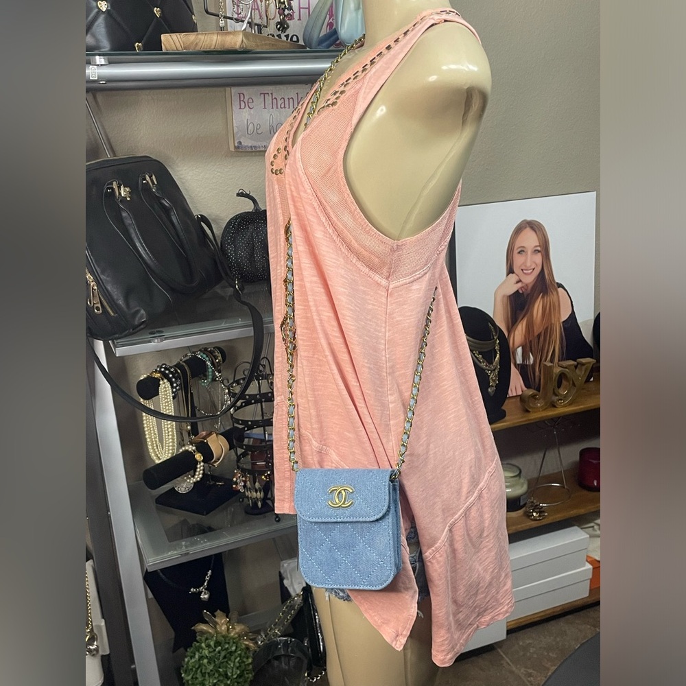 💙Beautiful Like New Authentic CHANEL Gift With Purchase Denim Crossbody